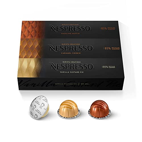 Nespresso Capsules VertuoLine, Barista Flavored Pack, Mild Roast, 10 Count (Pack of 3) Coffee Pods, Brews 7.77 Ounce (VERTUOLINE ONLY)