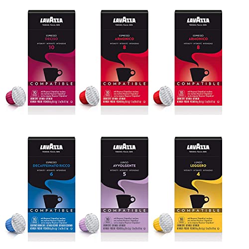 Lavazza Espresso Capsules Compatible with Nespresso Original Machines Variety Pack, 10 Count (Pack of 6)