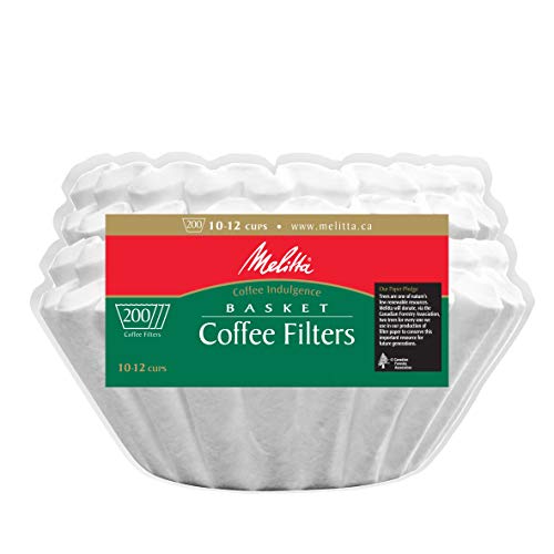 Melitta Basket Coffee Filters, White for 8-12 Cup , 200 ct