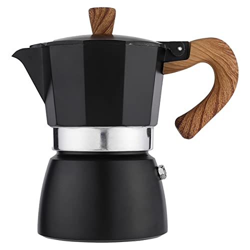 Upspirit Moka Pot,Stovetop Espresso Maker italian Coffee Maker,Camping Coffee Pot Portable Cafetera, 3 Cups (Black)