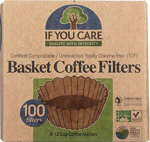 If You Care Coffee Filter Baskets ( 1×100 CT ), Fits 8-12 Cup Drip Coffee Makers