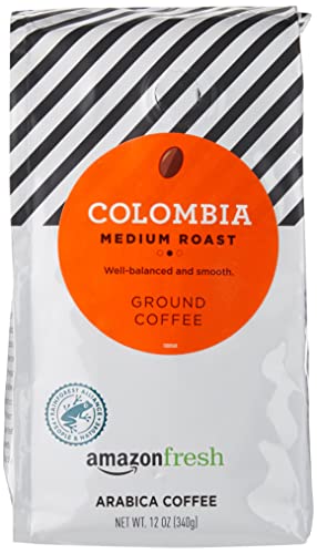 AmazonFresh Colombia Ground Coffee, Medium Roast, 12 Ounce