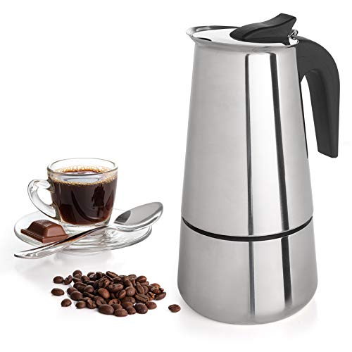 Mixpresso 9 Cup Coffee Maker Stovetop Espresso Coffee Maker, Moka Coffee Pot with Coffee Percolator Design, Stainless Steel stovetop espresso maker, Italian Coffee Maker