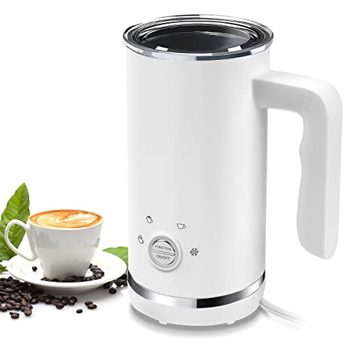 Milk Frother,4 in 1 Electric Milk Frother and Steamer,Fast,Quiet,Large Capacity 10.2oz/300ml,Hot/Cold/Dense/Airy Milk Foam for Coffee,Latte,Hot Chocolates,Cappuccino,Easy to Clean