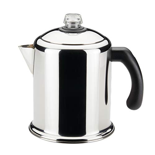 Farberware 50124 Classic Yosemite Stainless Steel Coffee Percolator – 8 Cup, Silver