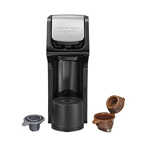 Hamilton Beach 49900 FlexBrew Single-Serve Coffee Maker Compatible with Pod Packs and Grounds, 8 ounces, Black-Fast Brewing