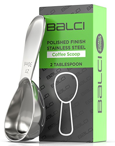 BALCI – Stainless Steel Coffee Scoop (2 Tablespoon Scoop) Exact Measuring Spoon for Coffee, Tea, Sugar, Flour and More! …