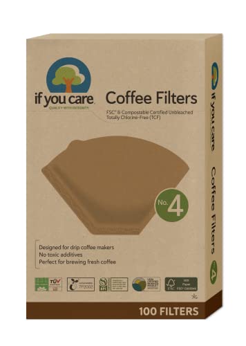 If You Care # 4 Cone Shaped Unbleached All Natural Compostable Coffee Filters, 100 Count (Pack of 1), Chlorine Free