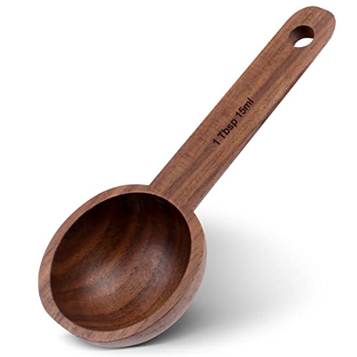 Wooden Coffee Spoon in Walnut, Houdian Coffee Scoop Measuring for Coffee Beans, Whole Beans Ground Beans or Tea, Home Kitchen Accessories, Coffee Scoop – 1 Pack, 15ml