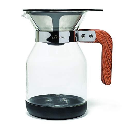 Primula Park Set with Permanent Reusable Removable Filter Coffee Dripper Pour Over Maker Brewer Pot, Borosilicate Glass, Easy to Use and Clean, 36 oz