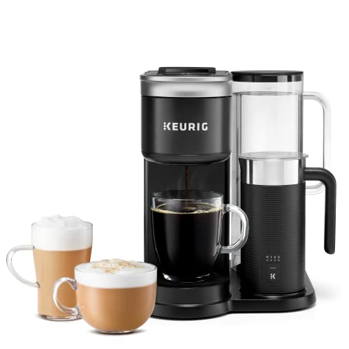 Keurig K-Café SMART Single Serve Coffee Maker with WiFi Compatibility, Latte and Cappuccino Machine with Built-In Frother, 6 Brew Sizes, Compatible with Alexa, Black, (5000365485)
