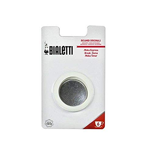 Bialetti Moka Express 6 Cup Replacement Filter and 3 Gaskets , White