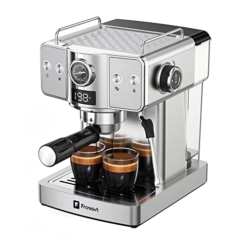 Frossvt 20 Bar Espresso Machine, Stainless Steel Espresso Machine with Milk Frother for Latte, Cappuccino, Machiato,for Home Espresso Maker, 1.8L Water Tank