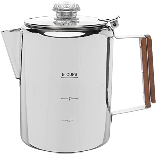 COLETTI Bozeman Camping Coffee Pot – Percolator Coffee Pot – Coffee Percolator for Campfire or Stovetop Coffee Making (9 CUP)