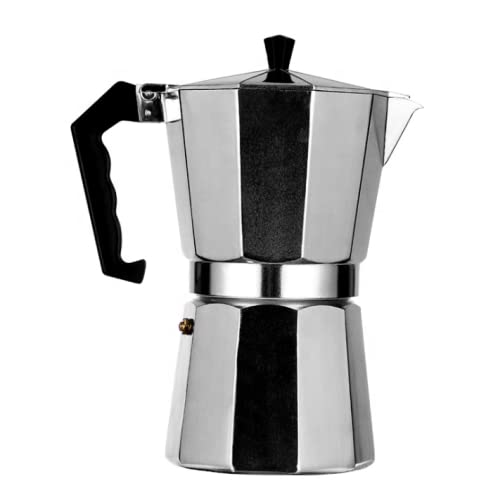 Stovetop Espresso and Coffee Maker, 6 Cup Moka Pot for Classic Italian Espresso, Aluminium Maker Home Camping, Silver