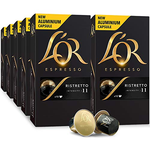L’OR Espresso Capsules, 100 Count Ristretto, Single-Serve Aluminum Coffee Capsules Compatible with the L’OR BARISTA System & Nespresso Original Machines