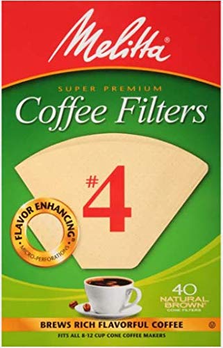 Melitta #4 Cone Coffee Filters, Natural Brown, 40 Count