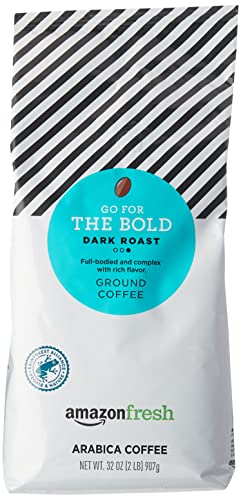 AmazonFresh Go For The Bold Ground Coffee, Dark Roast, 32 Ounce