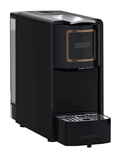 Crux Espresso Machine for Nespresso Pods – Programmable Coffee Brewer Capsule Compatible with Large Removable Water Tank and Drip Tray, Black and Copper