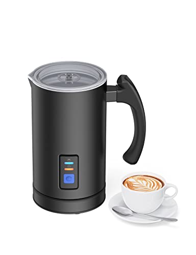 RATRSO Milk Frother,Electric Foam Maker Stainless Steel Milk Steamer with Hot&Cold Milk Functionality Automatic Foam Electric Milk Warmer Silent Operation for Coffee, Latte, Hot Chocolates, Cappuccino