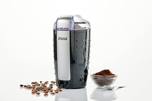 IMUSA USA 3oz Black Electric Coffee and Spice one Touch Push-Button Control Grinder