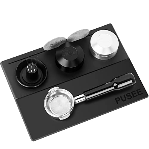 PUSEE Espresso Tamping Mat I Coffee Tamper Mat I Espresso Tamping Station for Barista Tool Home Kitchen Bar Coffee Shop, Silicone Tamper Pad Coffee Accessories Food Grade & Non-Slip-11.5 x 8.5 Inch
