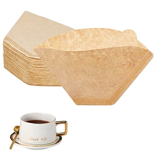 BYKITCHEN Size 4 Coffee Filters, 8-12 Cup, Set of 200, Coffee Filters 4 Cone Paper, Natural Unbleached Paper Filters for Pour Over Coffee Dripper and Coffee Maker