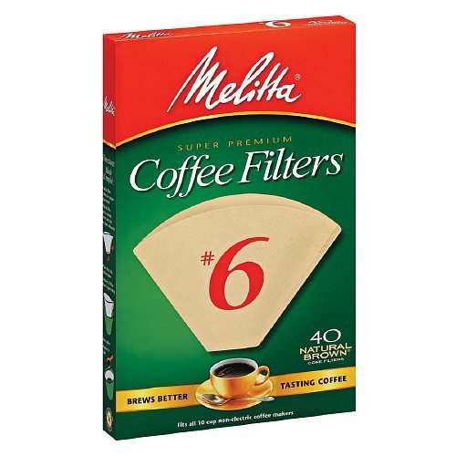 Melitta Natural Brown, Cone Coffee Filters #6 40 Ea (3)