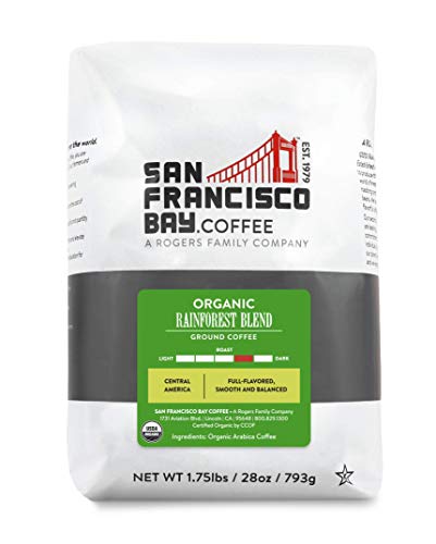 San Francisco Bay Ground Coffee – Organic Rainforest Blend (28oz Bag), Medium Dark Roast