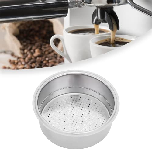Watris Veiyi Stainless Steel Coffee Filter, Double Cup Coffee 51mm Pressurized Porous Filter, Double Layer Portafilter Basket, Coffee Machine Replacement Accessories