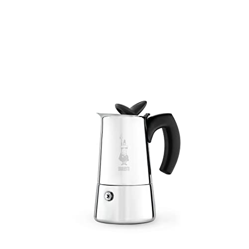 ” Bialetti – Musa Induction, Stainless Steel Stovetop Espresso Coffee Maker, Suitable for all Types of Hobs, 2-Cup (2.8 Oz), Silver”