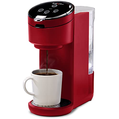 Instant Solo Single Serve Coffee Maker, From the Makers of Instant Pot, K-Cup Pod Compatible Brewer, Includes Reusable Coffee Pod & Bold Setting, Brew 8 to 12oz., 40oz. Water Reservoir, Red