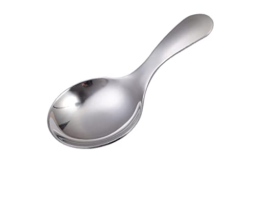 1Pc Short Handle Dessert Spoon Stainless Steel Sugar Salt Spice Spoon Condiment Tea Coffee Scoop Kitchen Tools Small Kids Spoon (silver), 9cm x 4.5cm