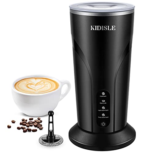 KIDISLE Electric Milk Frother and Steamer with Warm Function, 4 in 1 Automatic Milk Warmer Heater, Hot and Cold Foam Maker for Coffee Latte Cappuccino, Hot Chocolate, 300ml/10oz