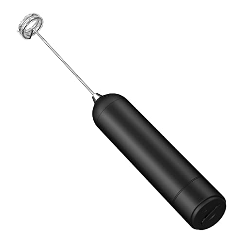 Milk Frother Handheld, Electric Milk Frother for Coffee, Coffee Frother Electric Whisk Drink Mixer for Lattes Milk Coffee Cappuccino Frappe, Cold Foam Milk Frother-Black