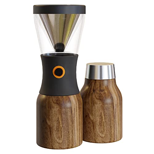 asobu Coldbrew Portable Cold Brew Coffee Maker With a Vacuum Insulated 1 Liter Stainless Steel 18/8 Carafe Bpa Free (Wood)