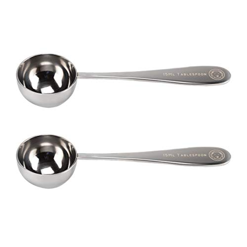 Honey Bear Kitchen 15 ml Tablespoon Scoops, Polished Stainless Steel, Set of 2