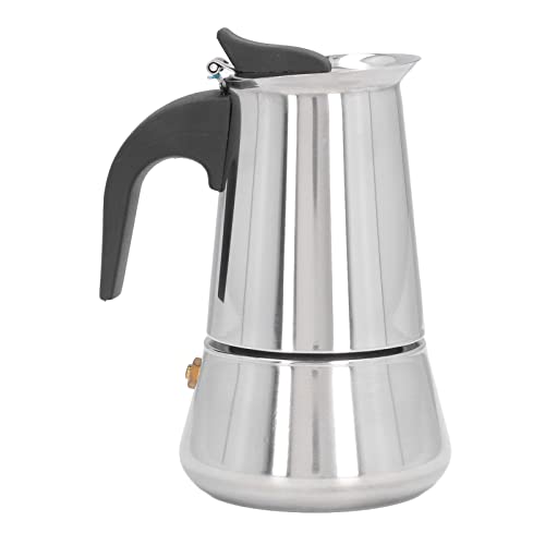BuyWeek Stovetop Espresso Maker, Stainless Steel Moka Pot Large Capacity Stovetop Coffee Maker Drip Type Coffee Pot for Home(2 Cup 100ml)