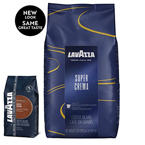 Lavazza Super Crema Whole Bean Coffee Blend, Medium Espresso Roast, 2.2-Pound Bag (Super Crema, 2.2 Pound (Pack of 3))