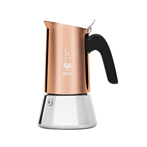 Bialetti – New Venus Induction, Stovetop Coffee Maker, Suitable for all Types of Hobs, 18/10 Steel, 4 Cups (5.7 Oz), Aluminum, Copper