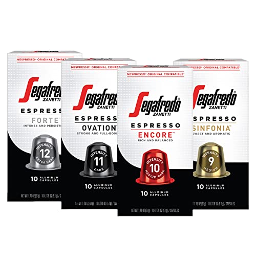 Segafredo Zanetti Espresso Capsules, Variety Pack, Compatible with Nespresso Original Machines, 40 Count Aluminum Pods