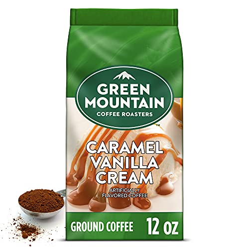 Green Mountain Coffee Roasters Caramel Vanilla Cream, Ground Coffee, Flavored Light Roast, Bagged 12 oz