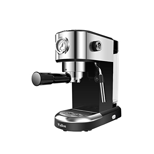 Wallon 20 Bar Espresso Machine with milk frother, Espresso, Cappuccino, Latte, Machiato Maker, For Home Barista, 1.4L Water Tank, 1350W