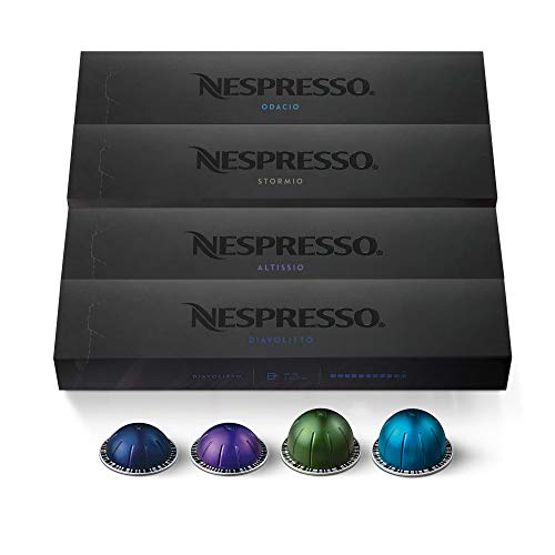 Nespresso Capsules VertuoLine, Intense Variety Pack, Dark Roast Coffee, 40 Count Coffee Pods, Brews 7.77 Ounce and 1.35 Ounce, 10 Count (Pack of 4)