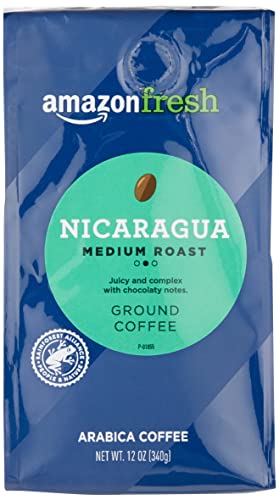 AmazonFresh Direct Trade Nicaragua Ground Coffee, Medium Roast, 12 Ounce