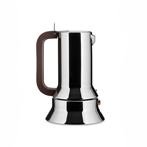 Alessi 9090/3 Stove Top Espresso 3 Cup Coffee Maker in 18/10 Stainless Steel Mirror Polished With Magnetic Bottom Suitable For Induction Cooking, Silver