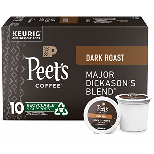 Peet’s Coffee, Dark Roast K-Cup Pods for Keurig Brewers – Major Dickason’s Blend 10 Count (1 Box of 10 K-Cup Pods)