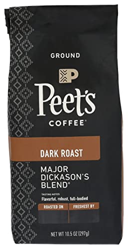 Peet’s Coffee, Dark Roast Ground Coffee – Major Dickason’s Blend 10.5 Ounce Bag