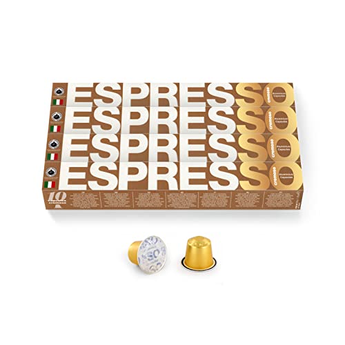 Espresso Premium Italian Blend Coffee, Aluminium Capsules, Compatible with Nespresso Original Machine, CREMOSO (Sweet & Creamy), 10 Count (Pack of 4)
