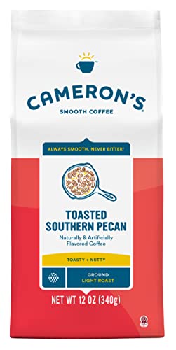 Cameron’s Coffee Roasted Ground Coffee Bag, Flavored, Toasted Southern Pecan, 12 Ounce